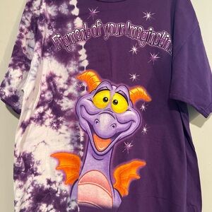 Vintage Walt Disney World Figment of Your Imagination XL Purple Tie Dye Shirt